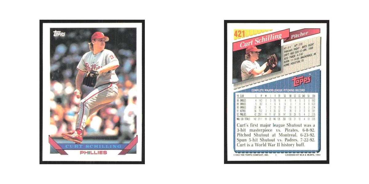 1993 Topps Curt Schilling Phillies #421