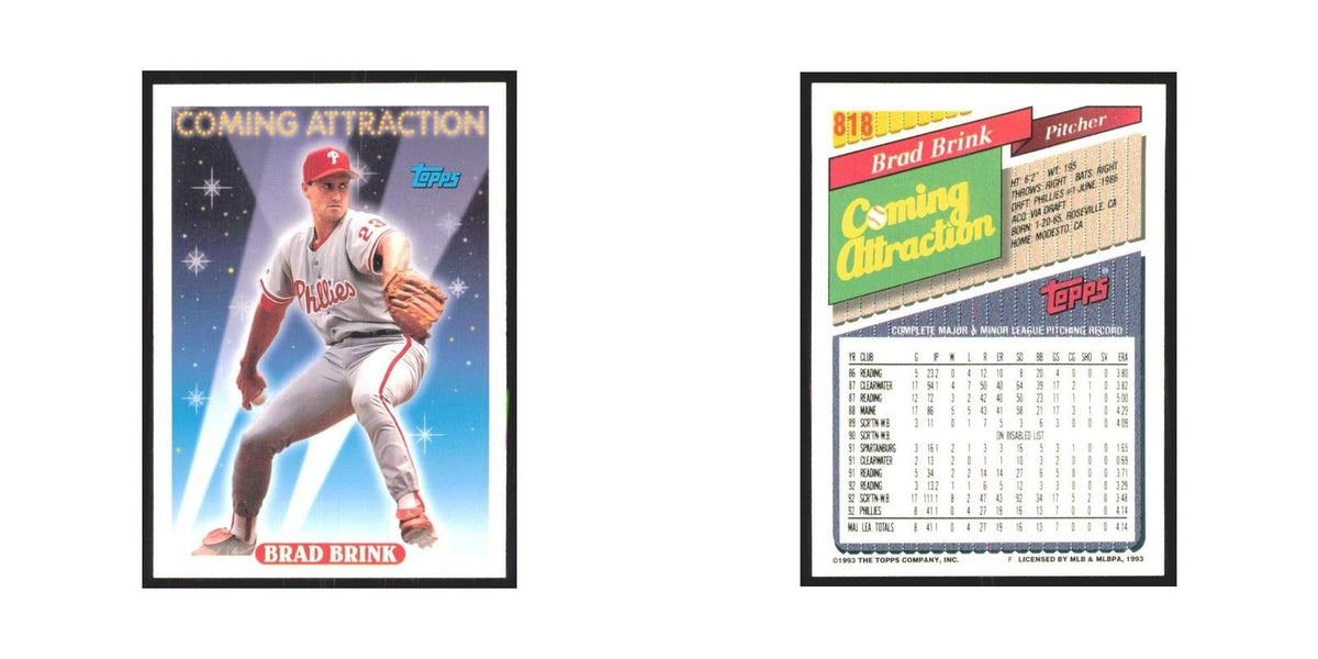 1993 Topps Brad Brink Phillies #818