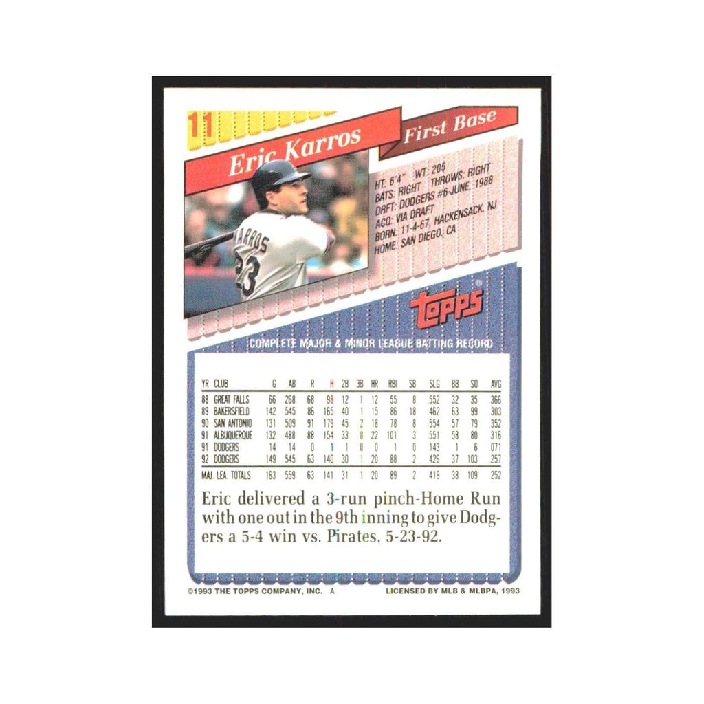 1993 Topps Eric Karros Dodgers #11