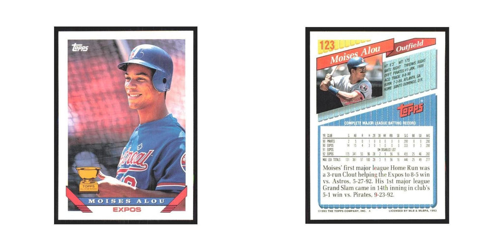 1993 Topps Moises Alou Montreal Expos #123