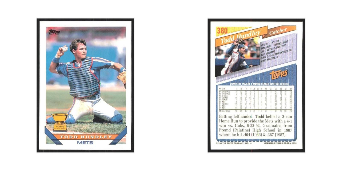 1993 Topps Todd Hundley Mets #380