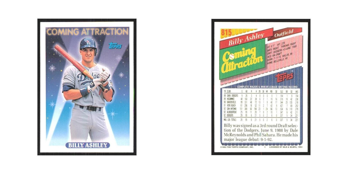 1993 Topps Billy Ashley Dodgers #815