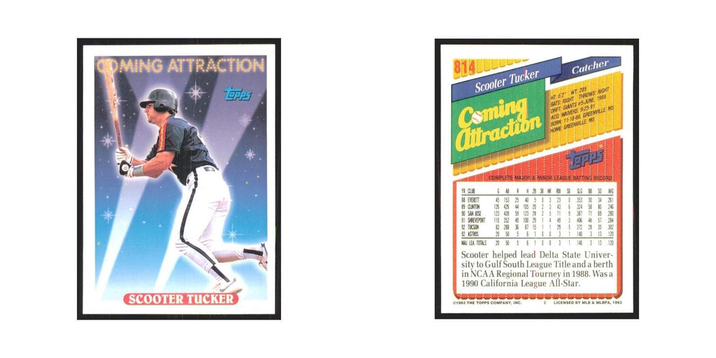 1993 Topps Scooter Tucker Astros #814