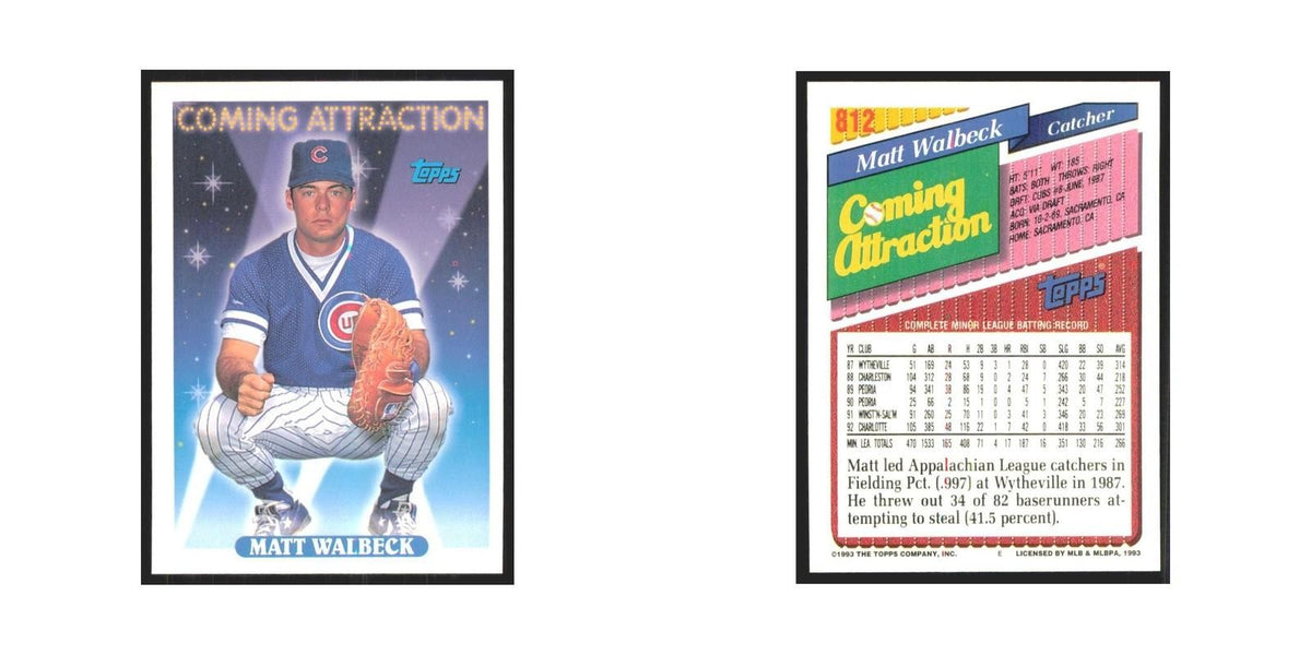1993 Topps Matt Walbeck Cubs #812
