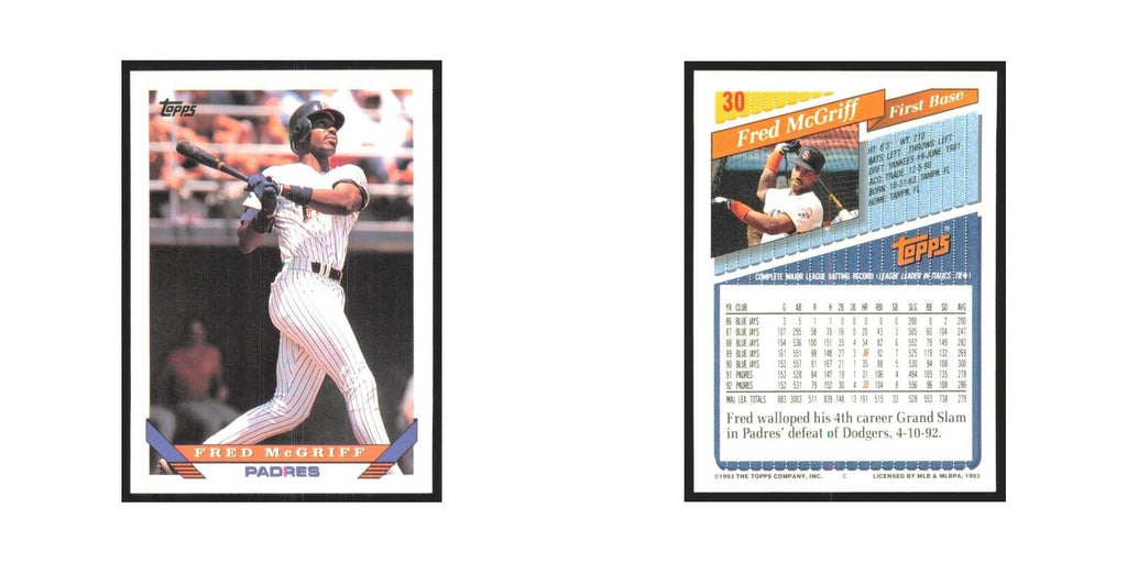 1993 Topps Fred McGriff Padres #30