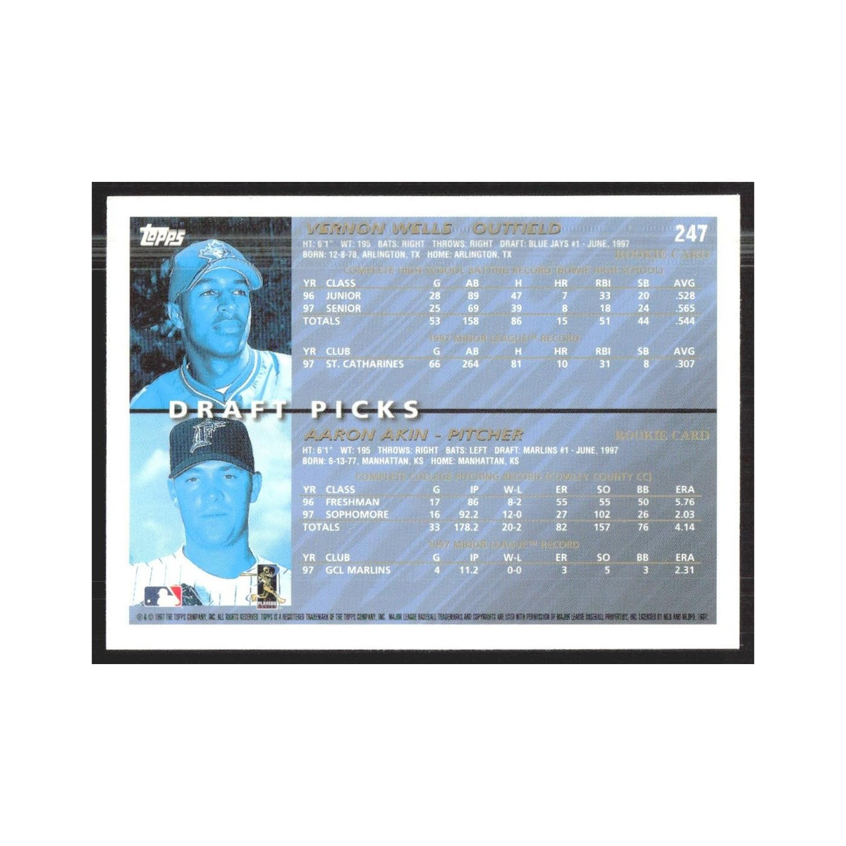 1998 Topps Vernon Wells/Aaron Akin #247