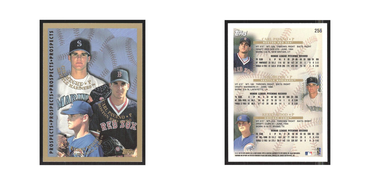 1998 Topps Carl Pavano/Gil Meche/Kerry Wood #256