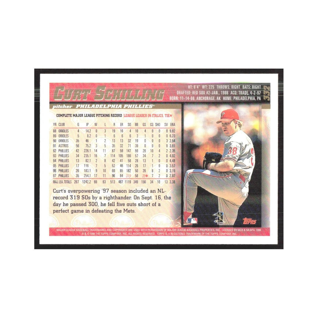 1998 Topps Curt Schilling Phillies #332