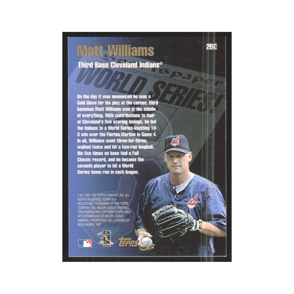 1998 Topps Matt Williams Indians #280