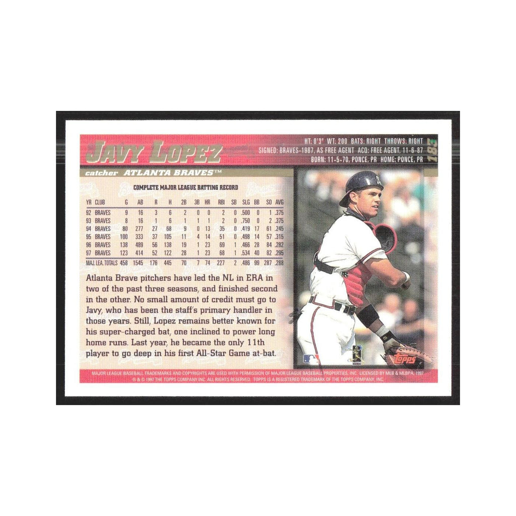 1998 Topps Javy Lopez Braves #183