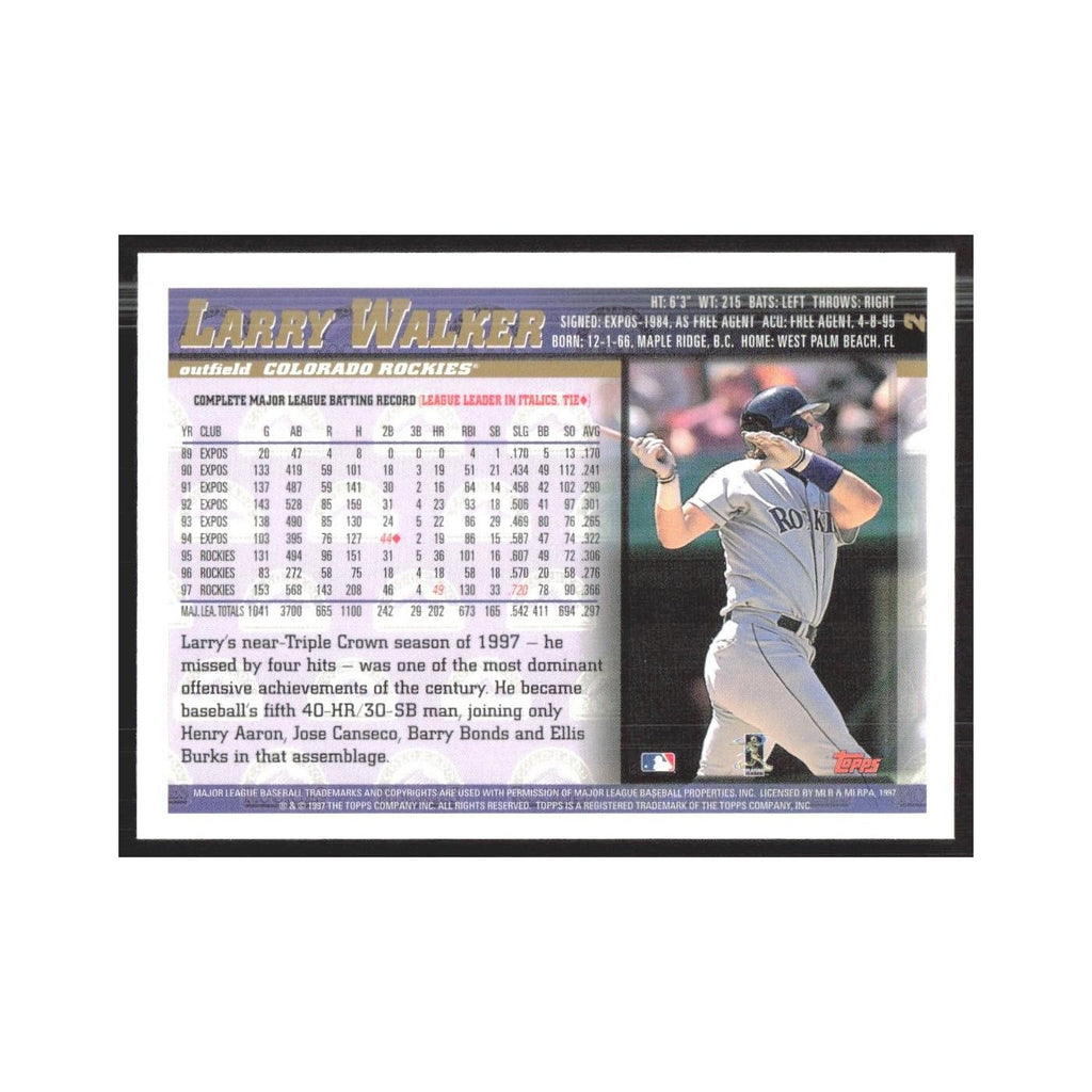 1998 Topps Larry Walker Rockies #2