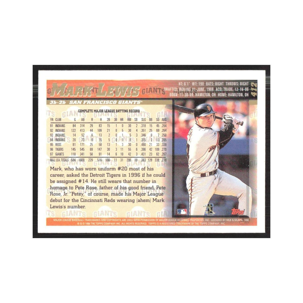 1998 Topps Mark Lewis Giants #412