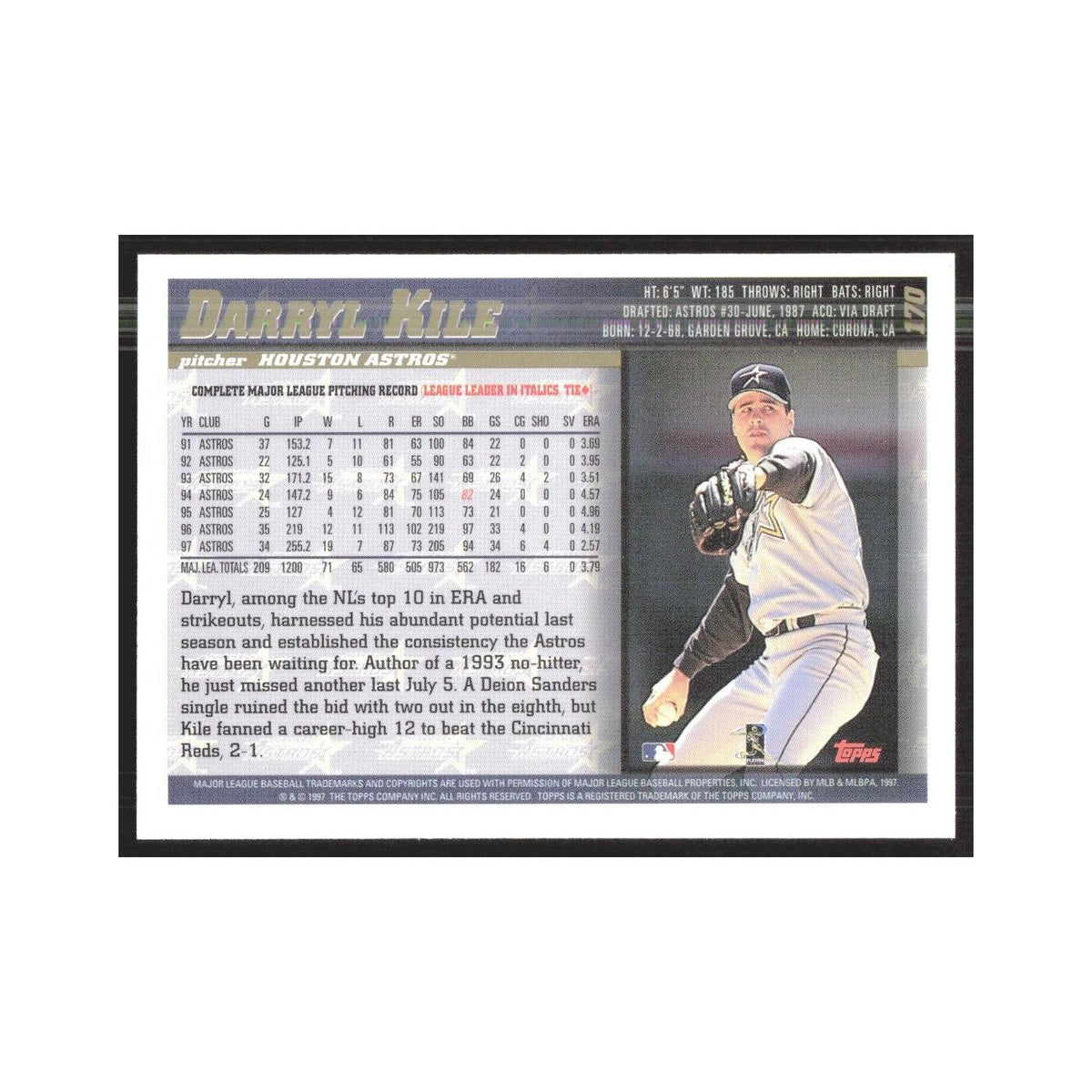 1998 Topps Darryl Kile Astros #170