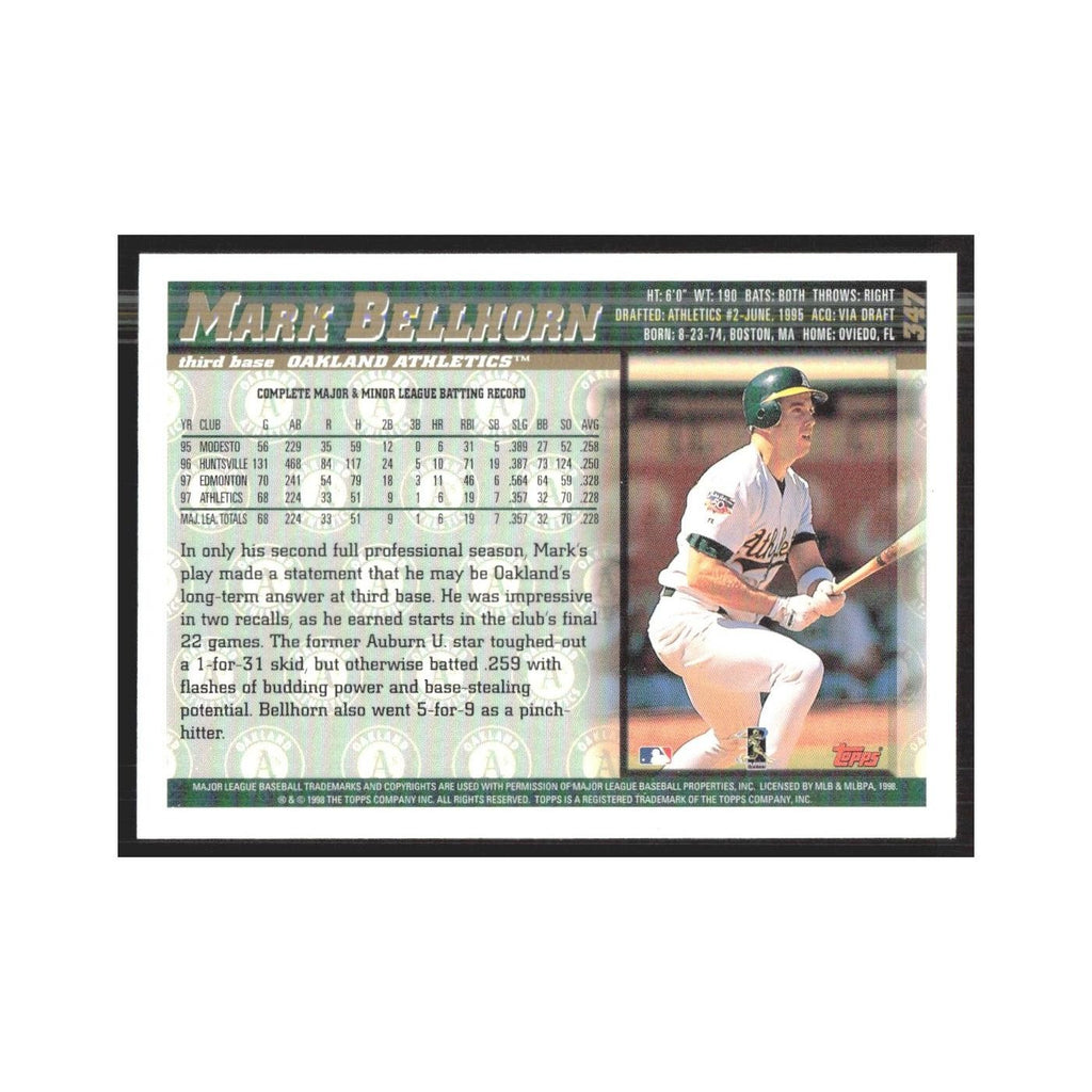 1998 Topps Mark Bellhorn Athletics #347