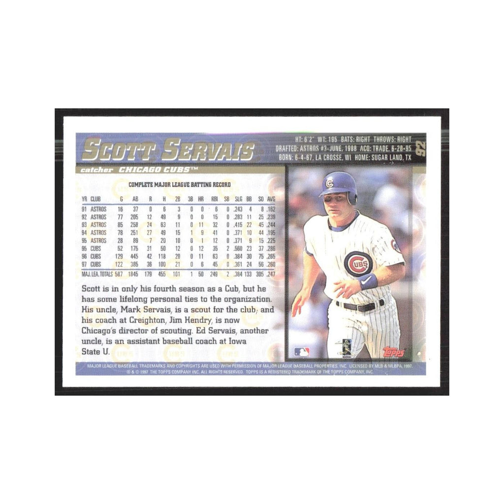 1998 Topps Scott Servais Cubs #92