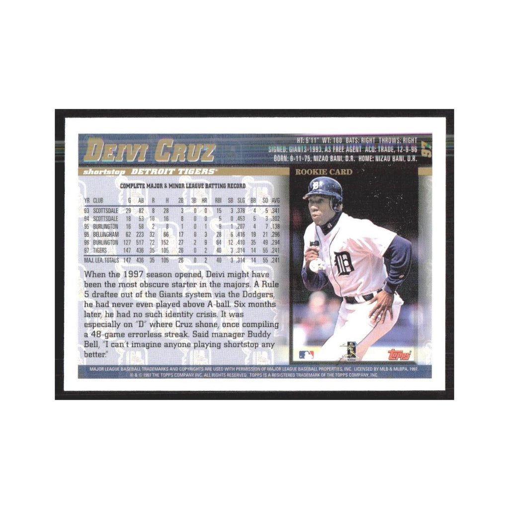 1998 Topps Deivi Cruz Tigers #97