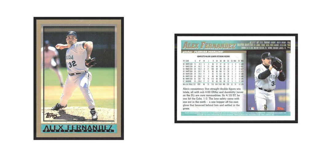 1998 Topps Alex Fernandez Florida Marlins #149