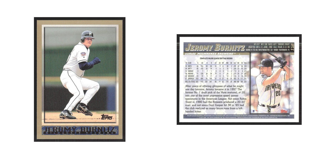 1998 Topps Jeromy Burnitz Brewers #126