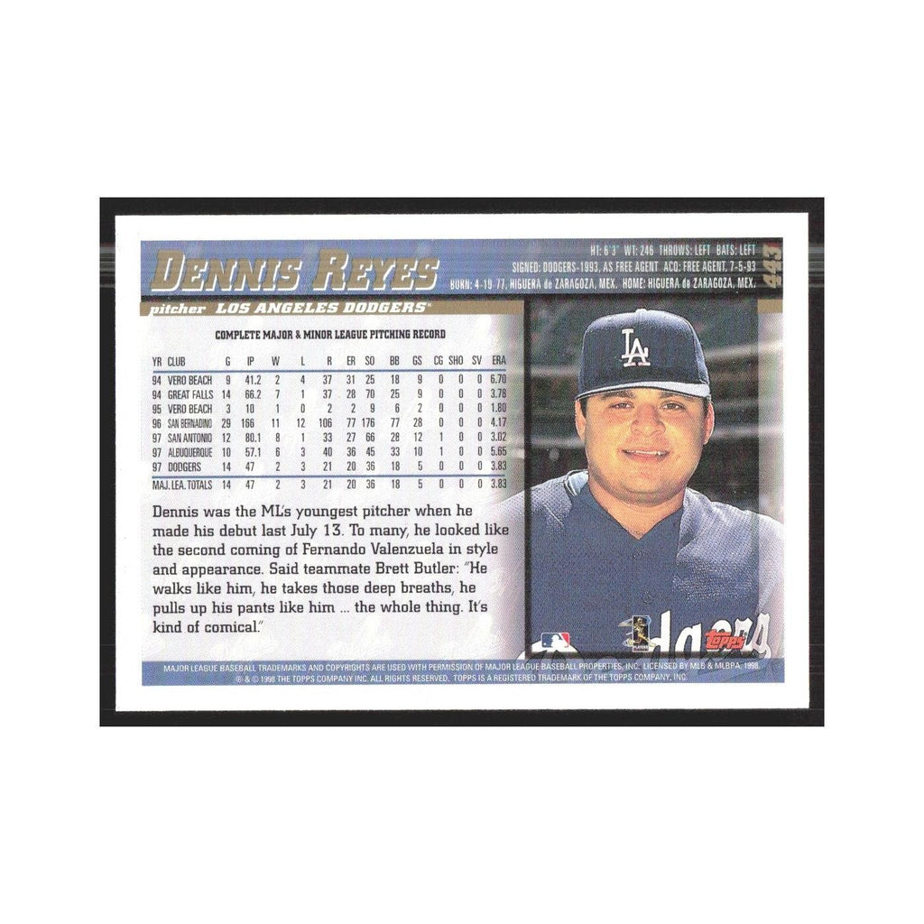 1998 Topps Dennis Reyes Dodgers #443