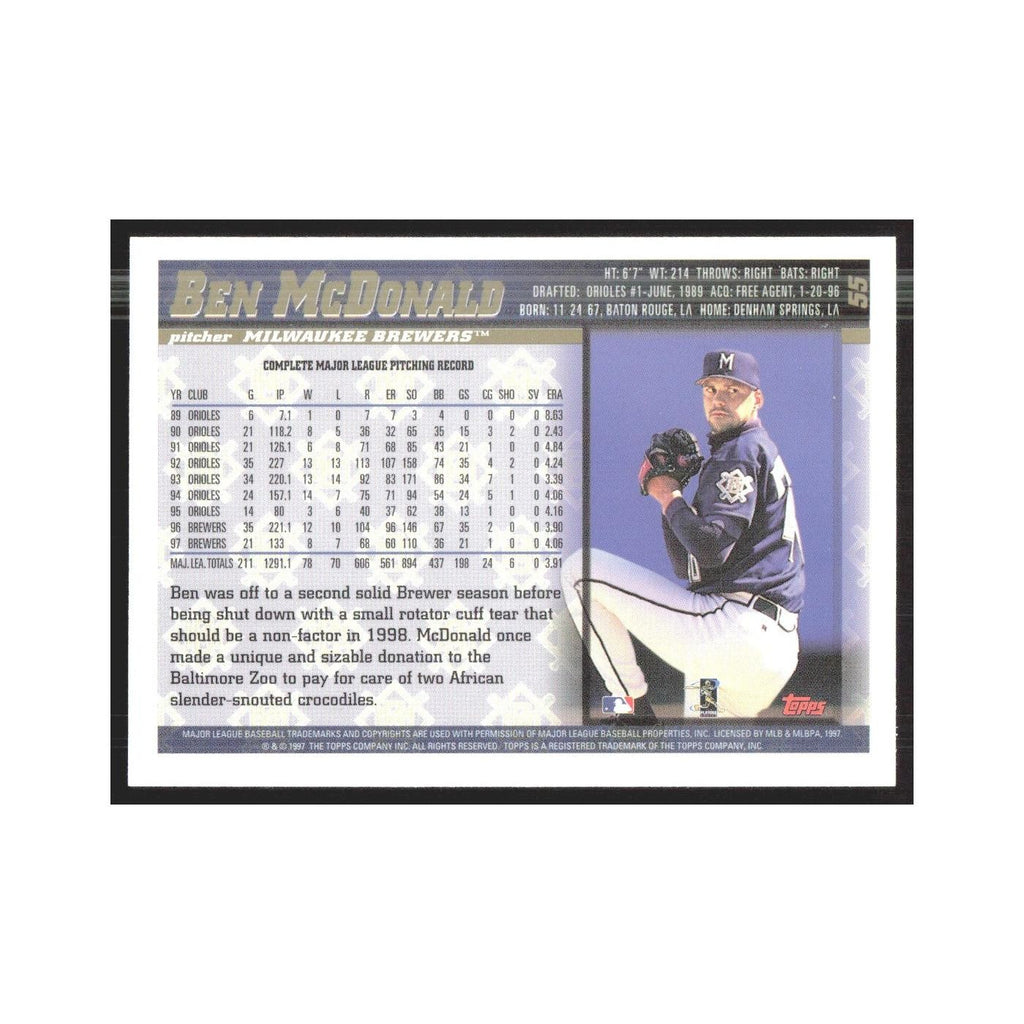 1998 Topps Ben McDonald Brewers #55