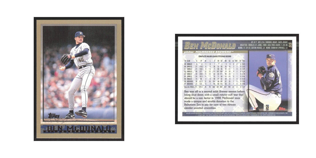 1998 Topps Ben McDonald Brewers #55