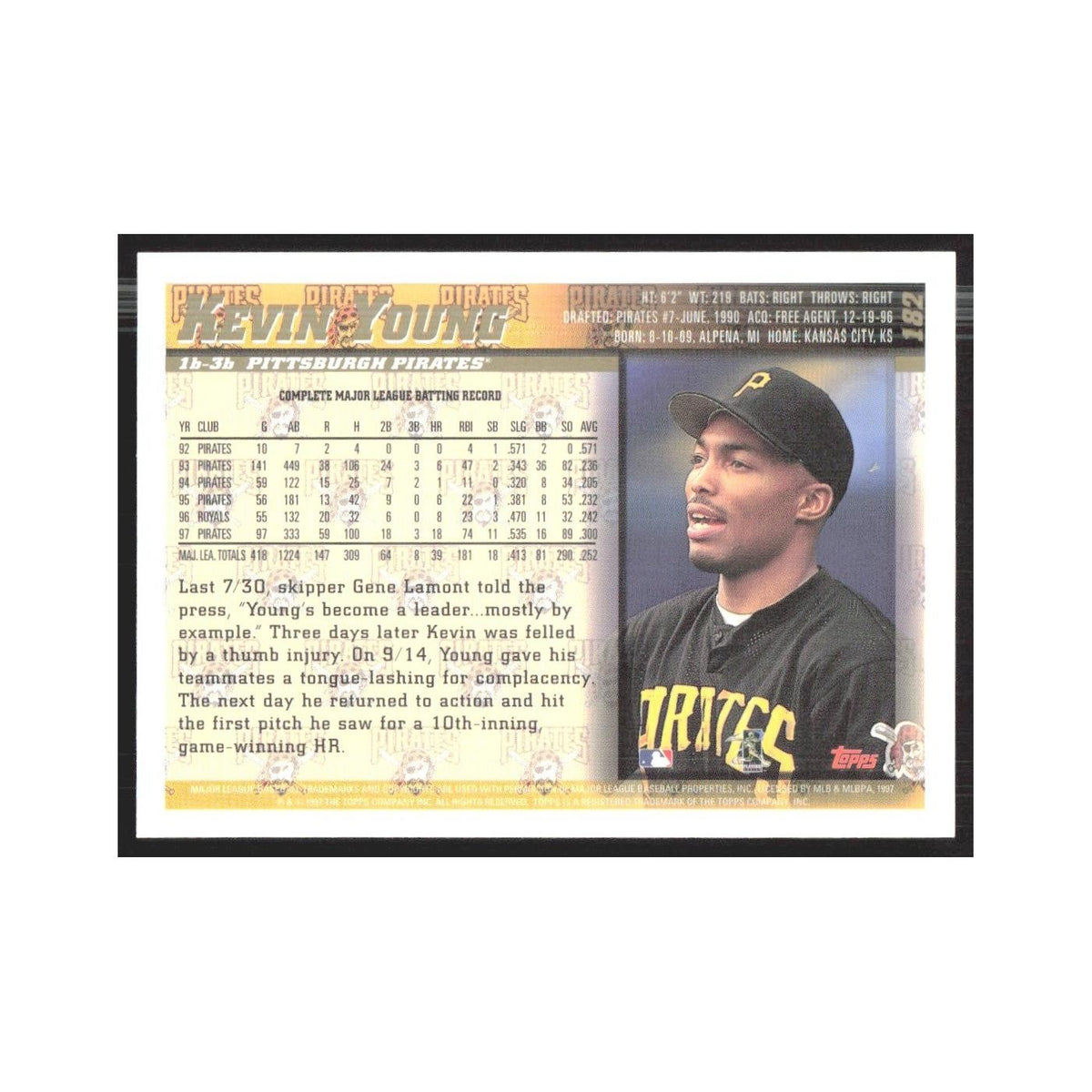1998 Topps Kevin Young Pirates #182