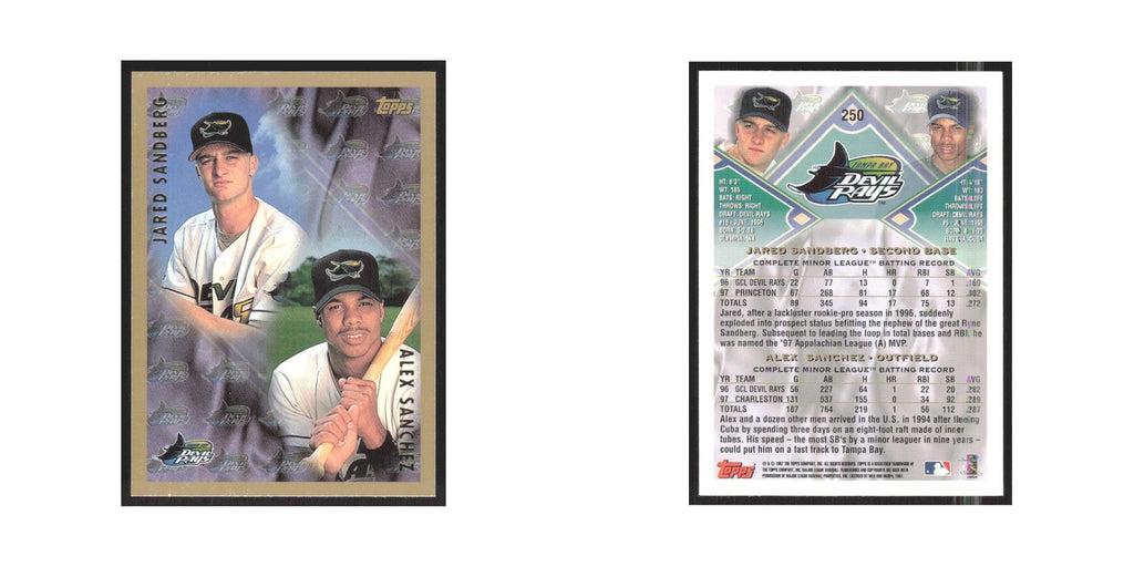 1998 Topps Jared Sandberg/Alex Sanchez Rays #250