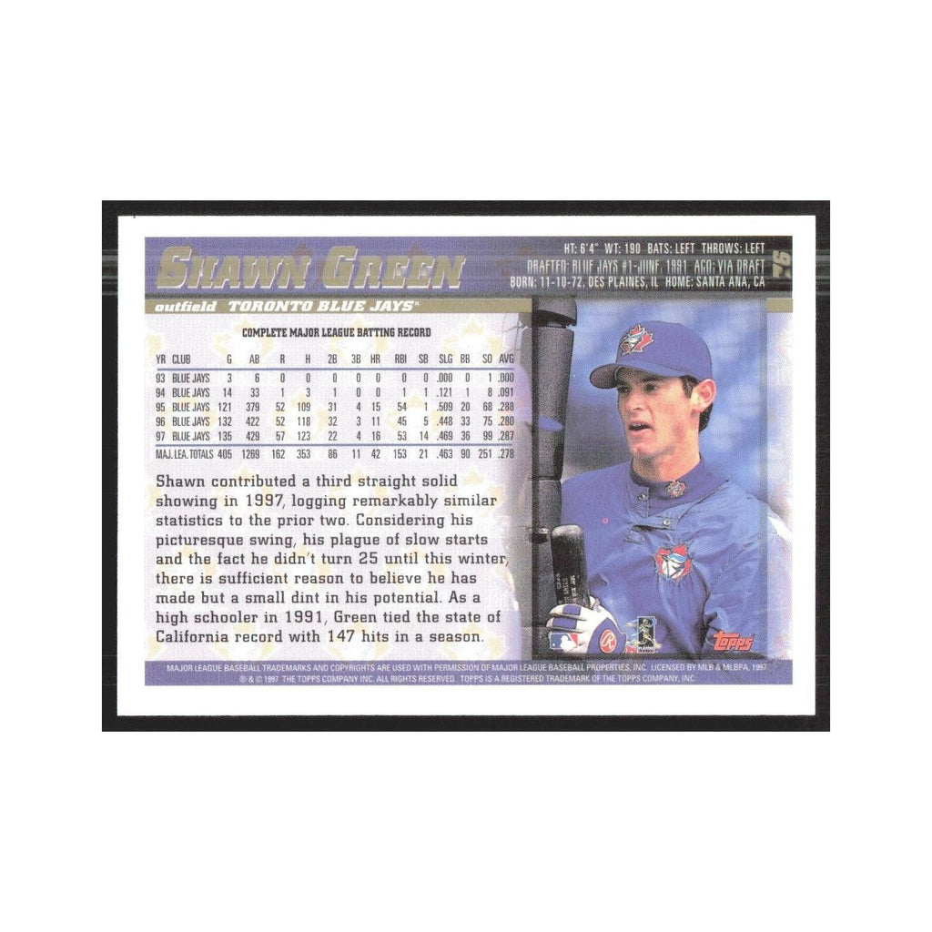 1998 Topps Shawn Green Blue Jays #76