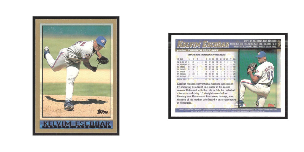 1998 Topps Kelvim Escobar Blue Jays #346
