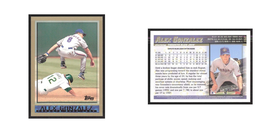 1998 Topps Alex S. Gonzalez Blue Jays #109