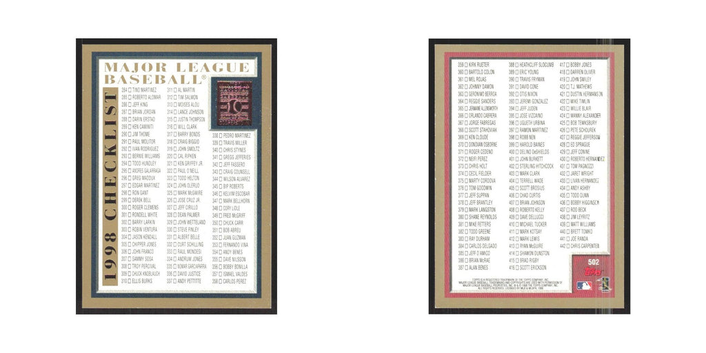 1998 Topps Checklist #502