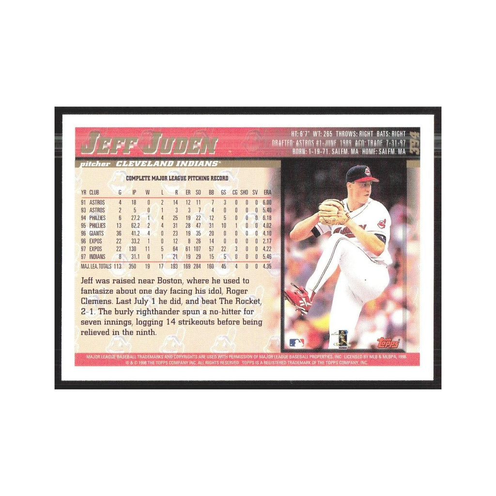 1998 Topps Jeff Juden Indians #394