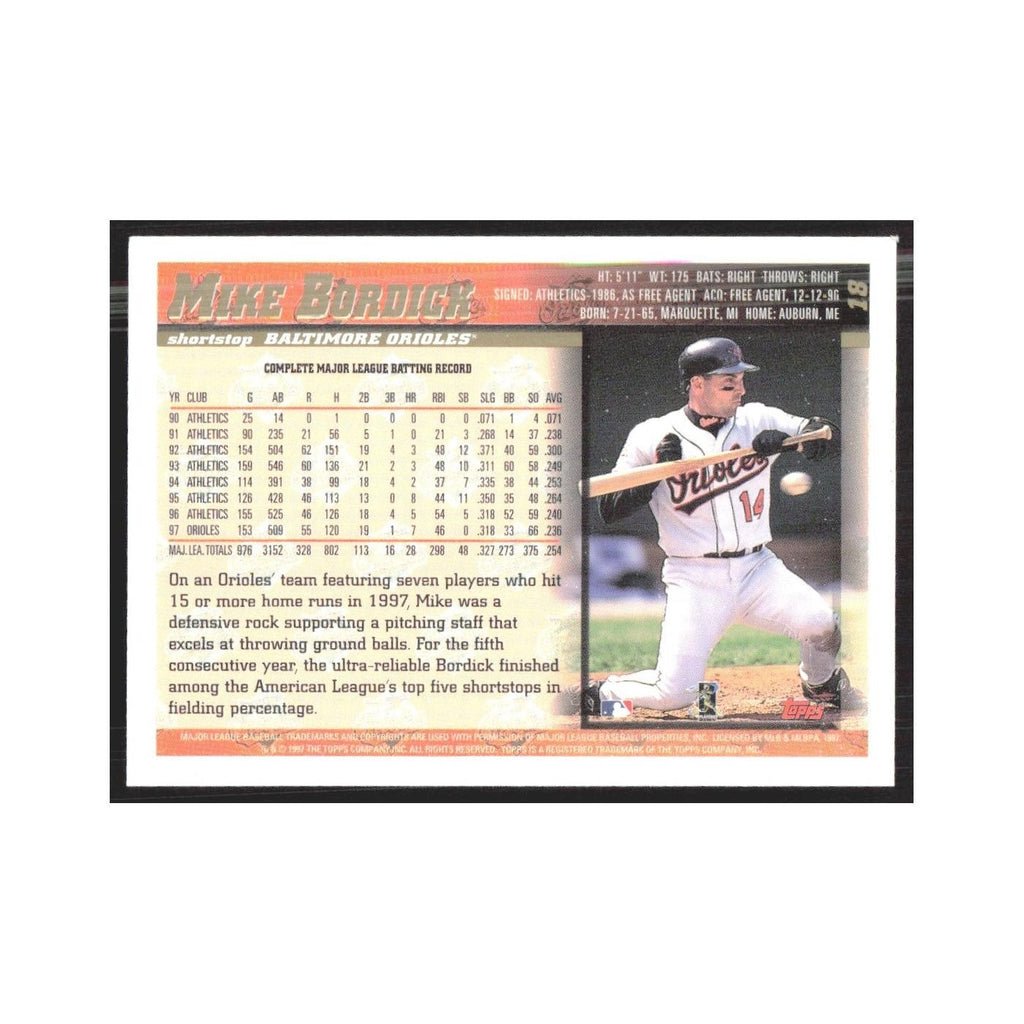 1998 Topps Mike Bordick Orioles #18