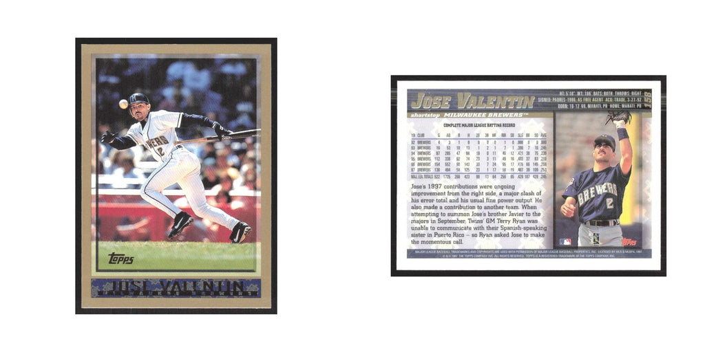 1998 Topps Jose Valentin Brewers #158