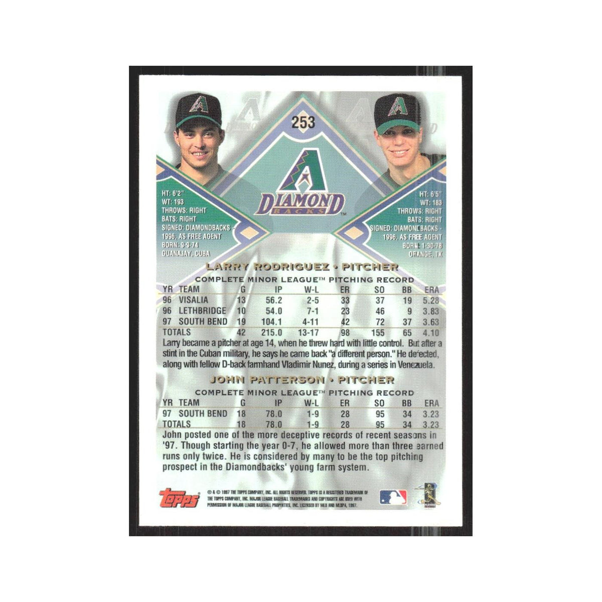 1998 Topps Larry Rodriguez/John Patterson Diamondbacks #253