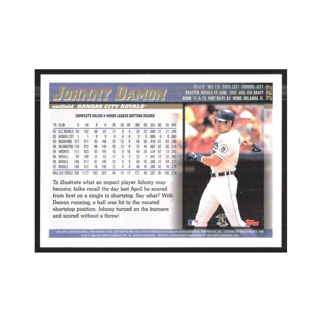 1998 Topps Johnny Damon Royals #362