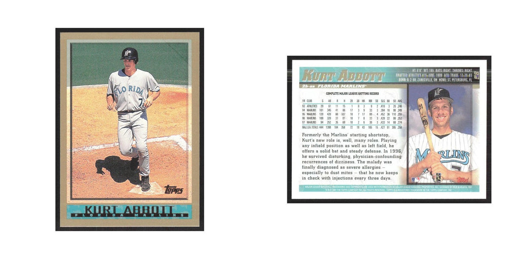1998 Topps Kurt Abbott Florida Marlins #98