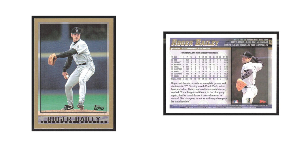 1998 Topps Roger Bailey Rockies #63