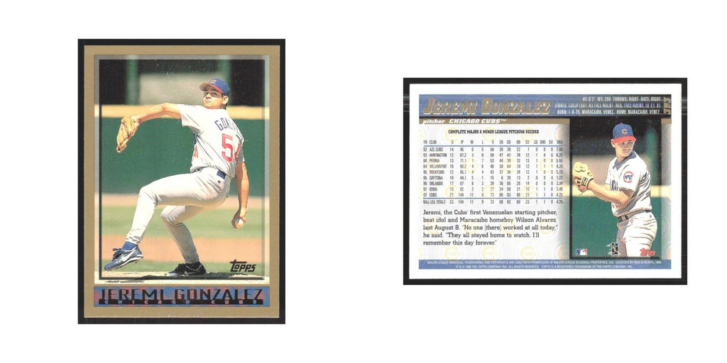 1998 Topps Jeremi Gonzalez Cubs #393