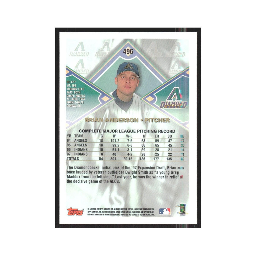 1998 Topps Brian Anderson Diamondbacks #496
