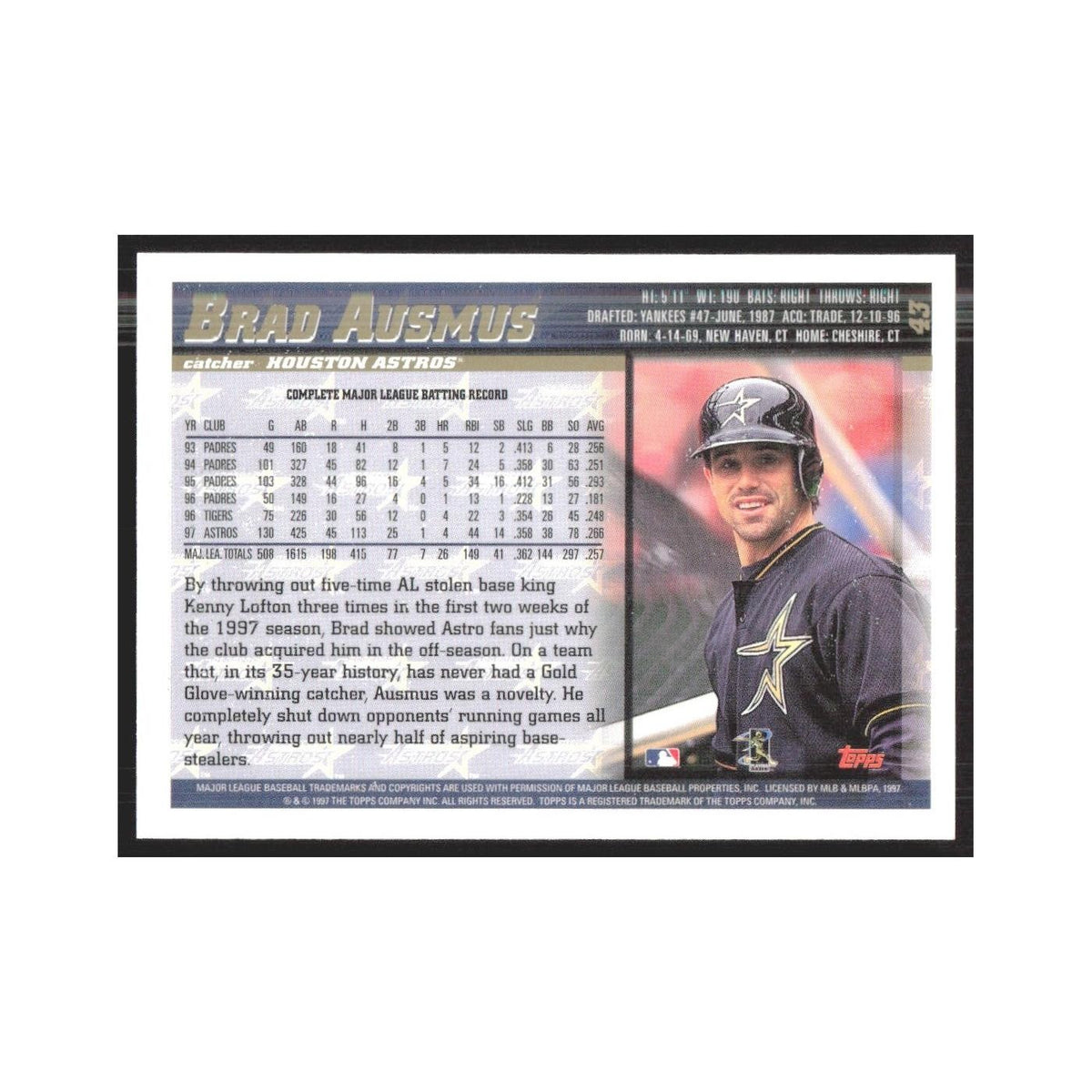 1998 Topps Brad Ausmus Astros #43