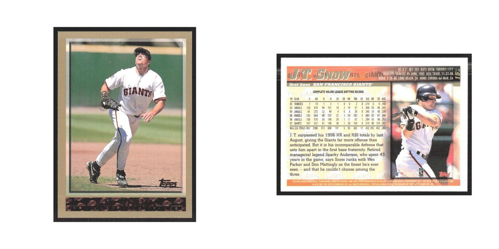 1998 Topps J.T. Snow Giants #151