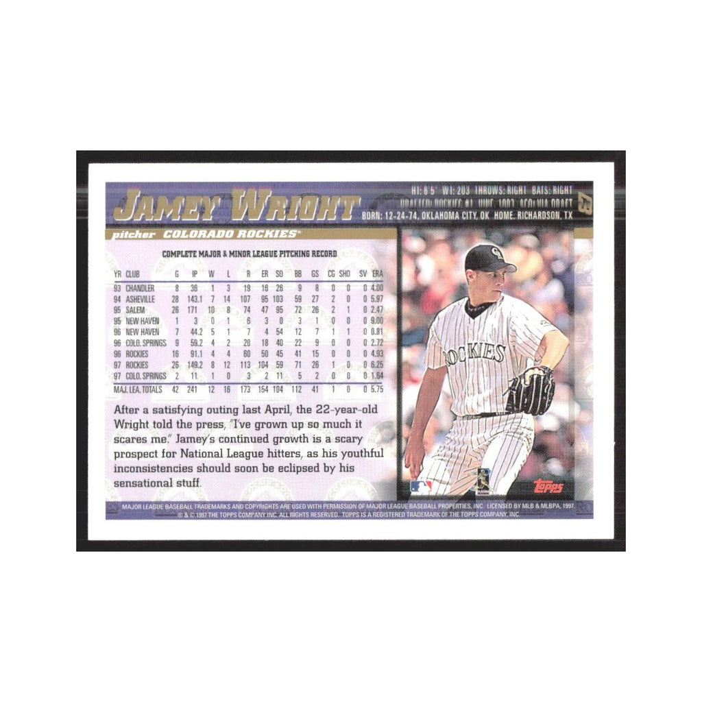 1998 Topps Jamey Wright Rockies #87