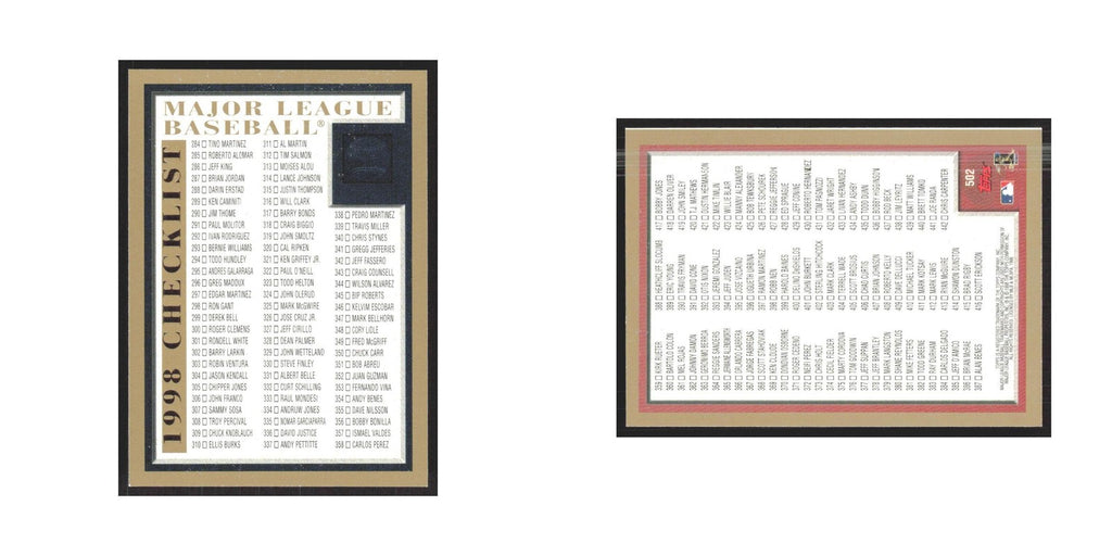 1998 Topps Checklist #502
