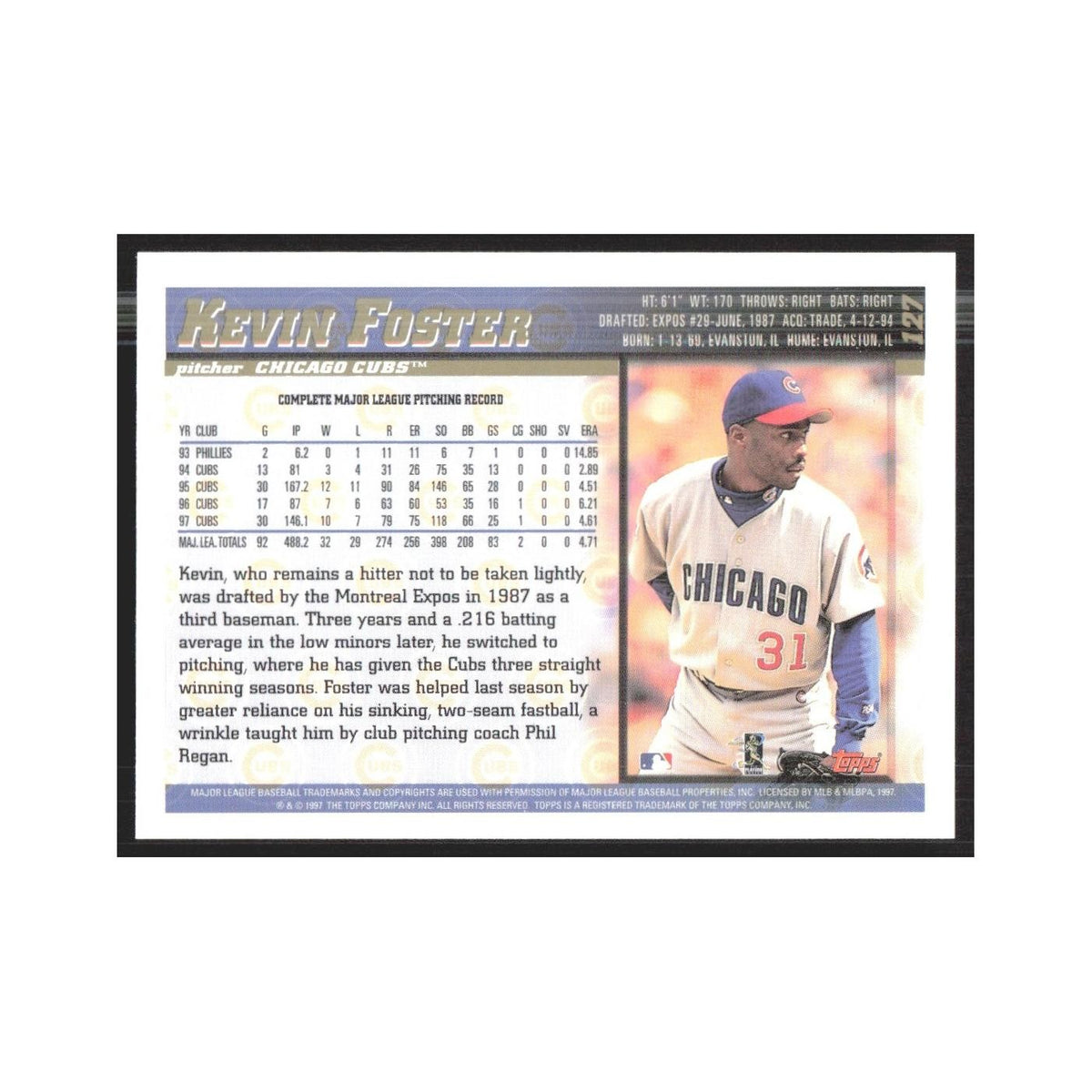 1998 Topps Kevin Foster Cubs #127
