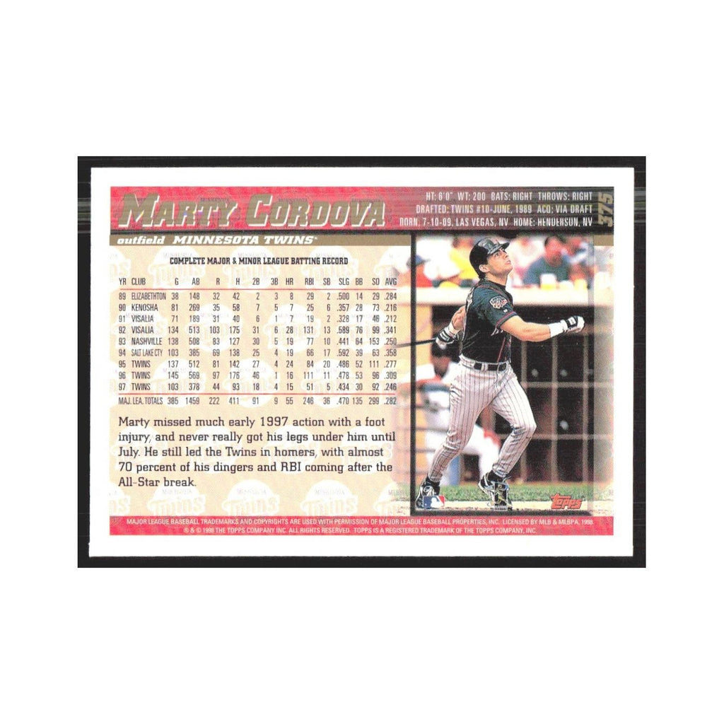 1998 Topps Marty Cordova Twins #375