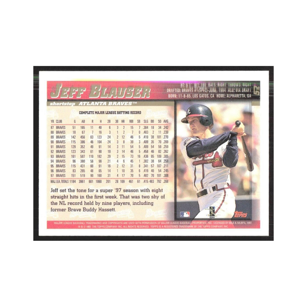 1998 Topps Jeff Blauser Braves #52