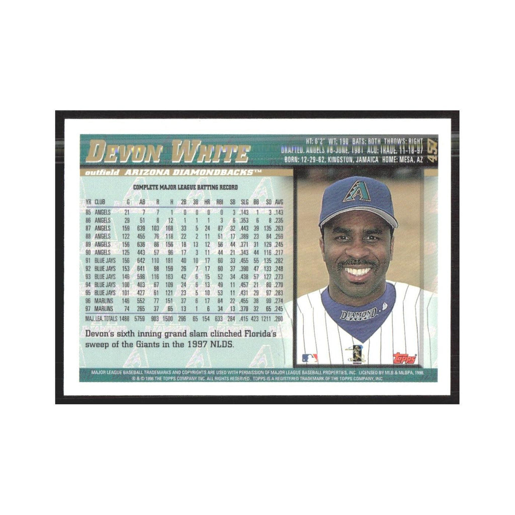 1998 Topps Devon White Diamondbacks #457