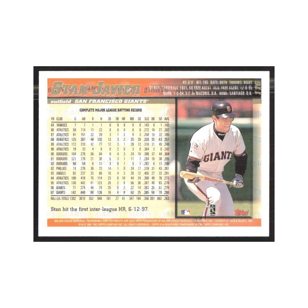 1998 Topps Stan Javier Giants #116