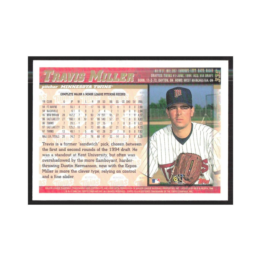 1998 Topps Travis Miller Twins #339